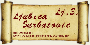 Ljubica Šurbatović vizit kartica